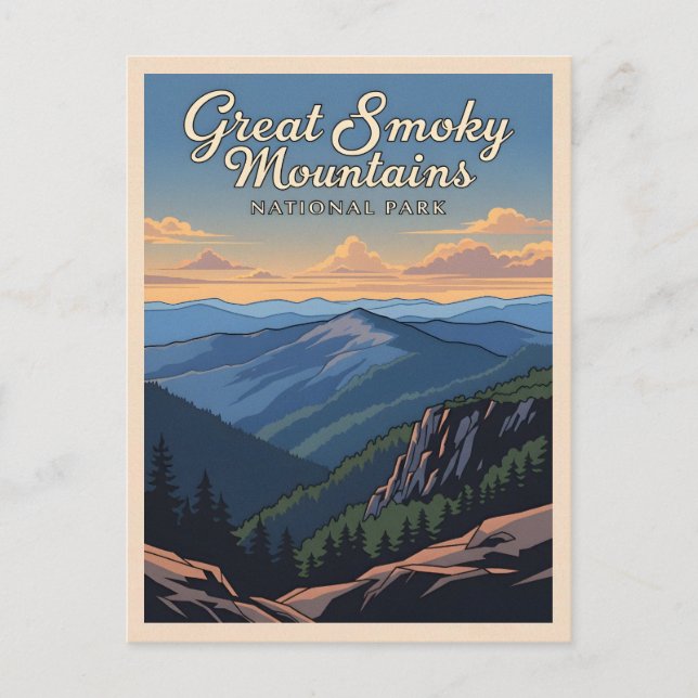 Vintage Travel Great Smoky Mountains National Park Postcard (Front)