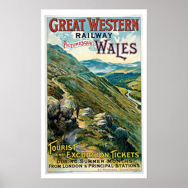 Vintage Travel Great Western Railway Wales Poster (Front)