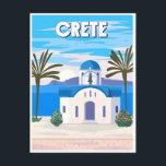 Vintage Travel Greece Santorini Athens Crete Postcard<br><div class="desc">vintage,  retro,  travel,  modern,  watercolor,  classic,  Santorini,  Athens,  Crete,  Greece postcards, </div>