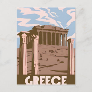 Vintage Travel Greece Santorini Athens Crete retro Postcard