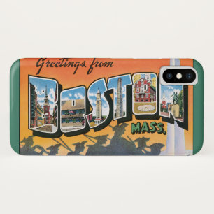 Vintage Travel Greetings from Boston Massachusetts iPhone X Case