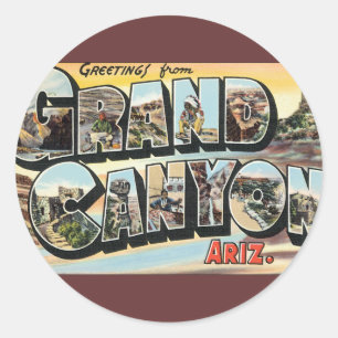 Vintage Travel Greetings from Grand Canyon Arizona Classic Round Sticker