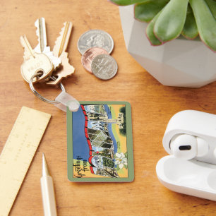 Vintage Travel, Greetings From Louisiana Gulf Key Ring