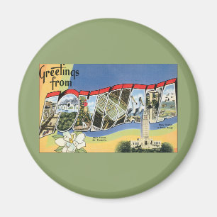 Vintage Travel, Greetings From Louisiana Gulf Magnet