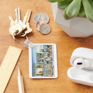 Vintage Travel, Greetings from New Hampshire Key Ring