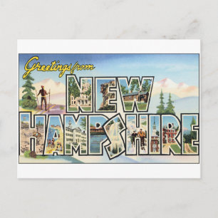Vintage Travel, Greetings from New Hampshire Postcard