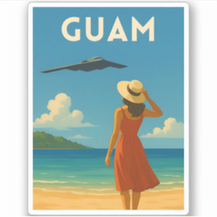 Vintage Travel Guam Island Beach Retro Seaside