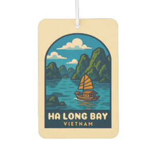 Vintage Travel Ha Long Bay Vietnam Retro Scenic Car Air Freshener