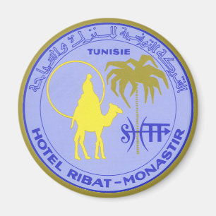 Vintage Travel Hotel Ribat in Monastir, Tunisia Magnet