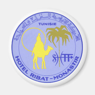 Vintage Travel Hotel Ribat in Monastir, Tunisia Magnet