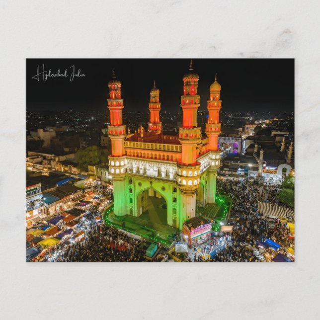 Vintage travel Hyderabad India Pakistan Vacation Postcard (Front)