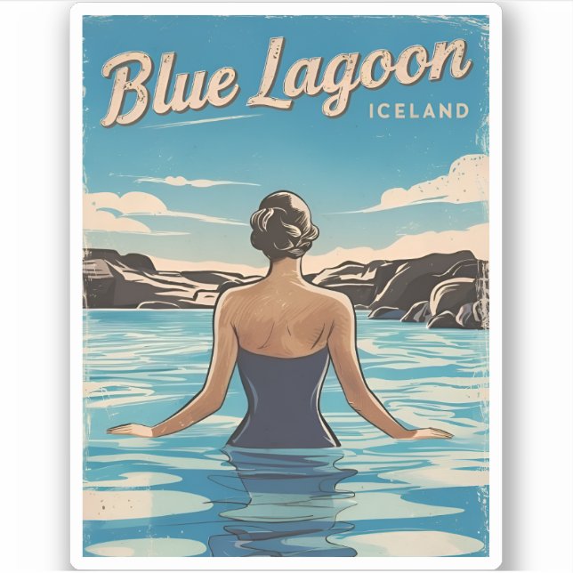 Vintage Travel Iceland Blue Lagoon Retro Scenic (Front)