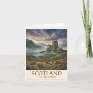 Vintage Travel Image of the Scottish Highlands Holiday Card