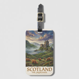 Vintage Travel Image of the Scottish Highlands Luggage Tag