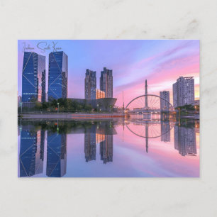 Vintage travel Incheon South Korea city retro  Postcard