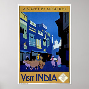 Vintage travel,India Poster