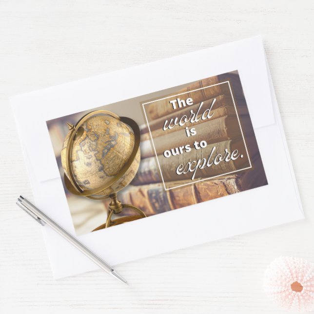 Vintage Travel Inspirational Large Rectangular Sticker (Envelope)