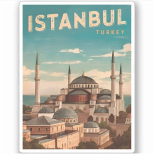 Vintage Travel Istanbul Turkey Retro Scenic