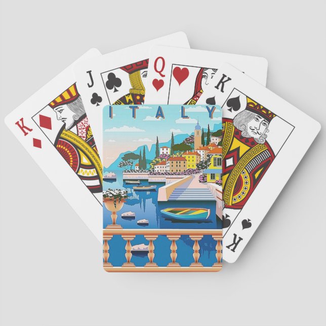 Vintage Travel Italy Playing Cards (Back)