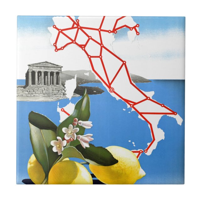 Vintage Travel Italy Tile (Front)