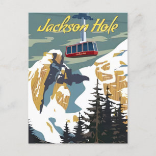 Vintage Travel Jackson Hole Wyoming retro Postcard