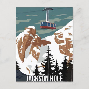Vintage Travel Jackson Hole Wyoming retro Postcard