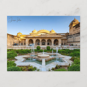 Vintage travel Jaipur India Colourful Rajasthan Postcard