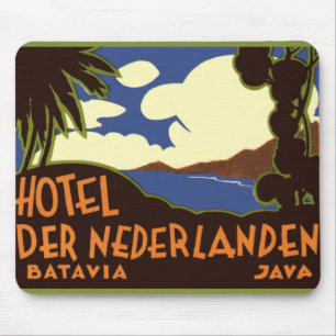 Vintage Travel Jakarta Indonesia Hotel Nederlanden Mouse Mat