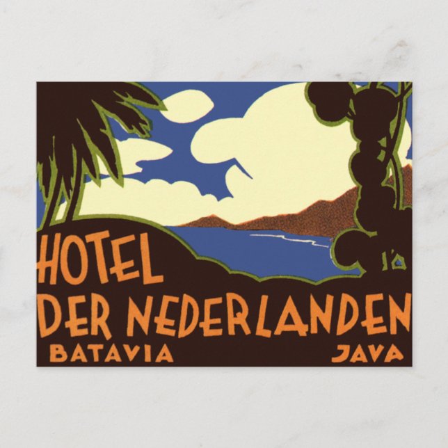 Vintage Travel Jakarta Indonesia Hotel Nederlanden Postcard (Front)