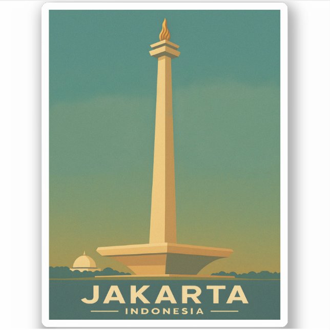 Vintage Travel Jakarta Indonesia Retro Graphic (Front)