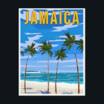 Vintage Travel Jamaica Tropical Beach Retro Scenic Postcard<br><div class="desc">vintage,  retro,  travel,  modern,  watercolor,  classic,  Jamaica,  Tropical Beach Ocean,  tourism,  caribbean, </div>