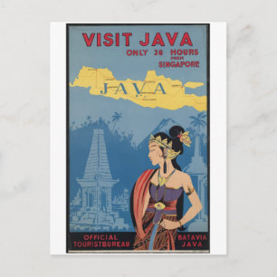 Vintage Travel Java Indonesia Postcard