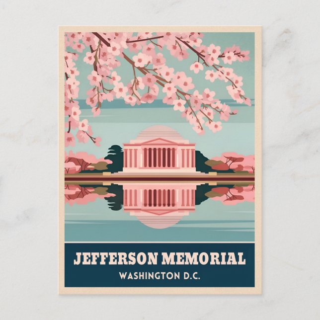 Vintage Travel Jefferson Memorial Washington DC Postcard (Front)