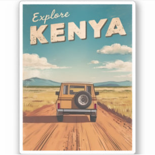 Vintage Travel Kenya Africa Landscape Retro Scenic