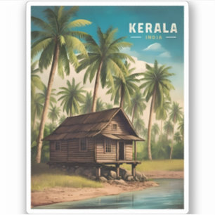 Vintage Travel Kerala India Retro Scenic