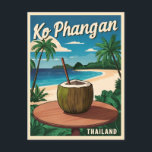 Vintage Travel Koh Phangan Thailand Retro Graphic Postcard<br><div class="desc">Step into the tropical paradise of Koh Phangan with this vintage travel-inspired design. Reflecting the island's serene beaches and lush jungles,  this design captures the essence of Koh Phangan's timeless allure in a retro aesthetic reminiscent of classic travel posters.</div>