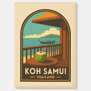 Vintage Travel Koh Samui Island Thailand Retro Magnet
