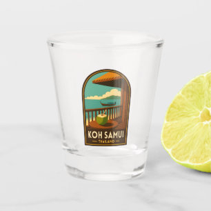 Vintage Travel Koh Samui Island Thailand Retro Shot Glass