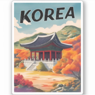 Vintage Travel Korea Autumn Landscape Retro Scenic