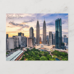 vintage travel Kuala Lumpur Malaysia Skyscraper   Postcard