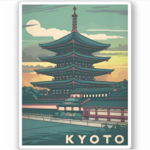 Vintage Travel Kyoto Japan Retro Graphic