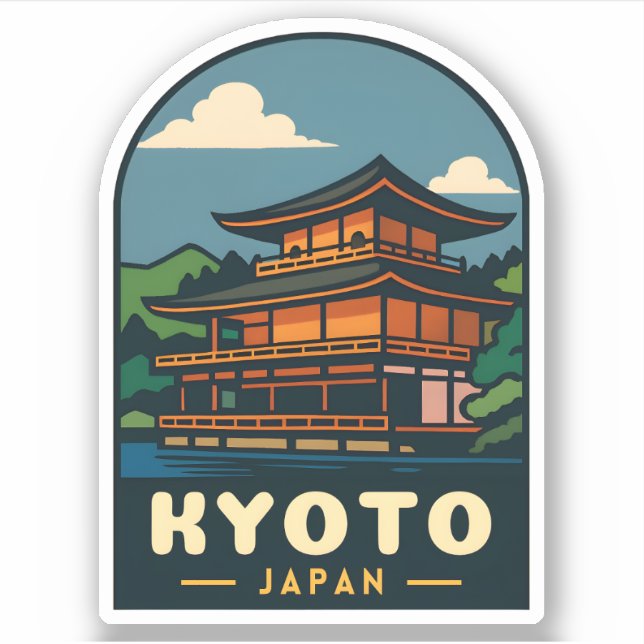 Vintage Travel Kyoto Japan Retro Scenic Landscape (Front)
