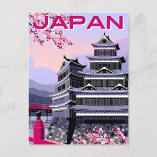 vintage travel Kyoto Japan Temple Photograph Postcard
