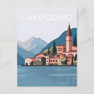 vintage travel Lago di Como Italy Lombardia Lake  Postcard