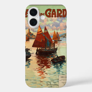 Vintage Travel, Lago di Garda, Lake Garda, Italy iPhone 16 Case