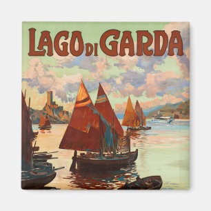 Vintage Travel, Lago di Garda, Lake Garda, Italy Magnet