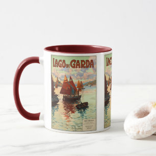 Vintage Travel, Lago di Garda, Lake Garda, Italy Mug