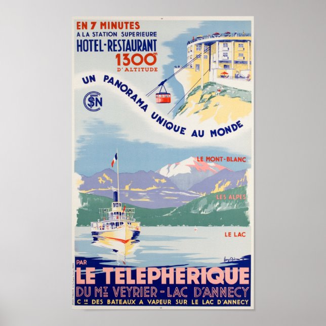 Vintage Travel - Lake Annecy - France Poster (Front)