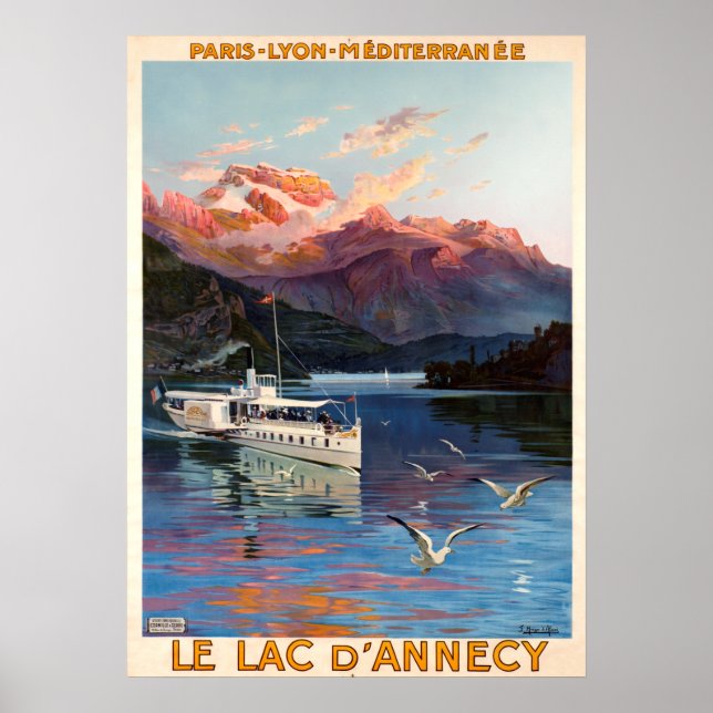 Vintage Travel - Le Lac D'Annecy - Lake Annecy Poster (Front)