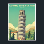 Vintage Travel Leaning Tower of Pisa Italy Postcard<br><div class="desc">vintage,  retro,  travel,  modern,  watercolor,  classic,  Leaning,  Tower,  Pisa,  italy, </div>
